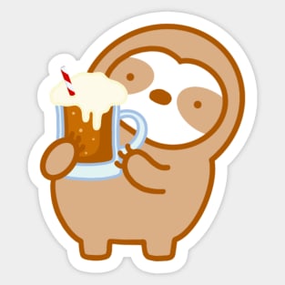 Cute Root Beer Float Sloth Sticker